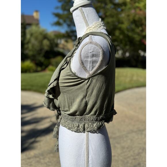 MSRP $74 POL Bralette Overlay Top & Free People Dance Lace Halter Bra Size S/M - Picture 6 of 8